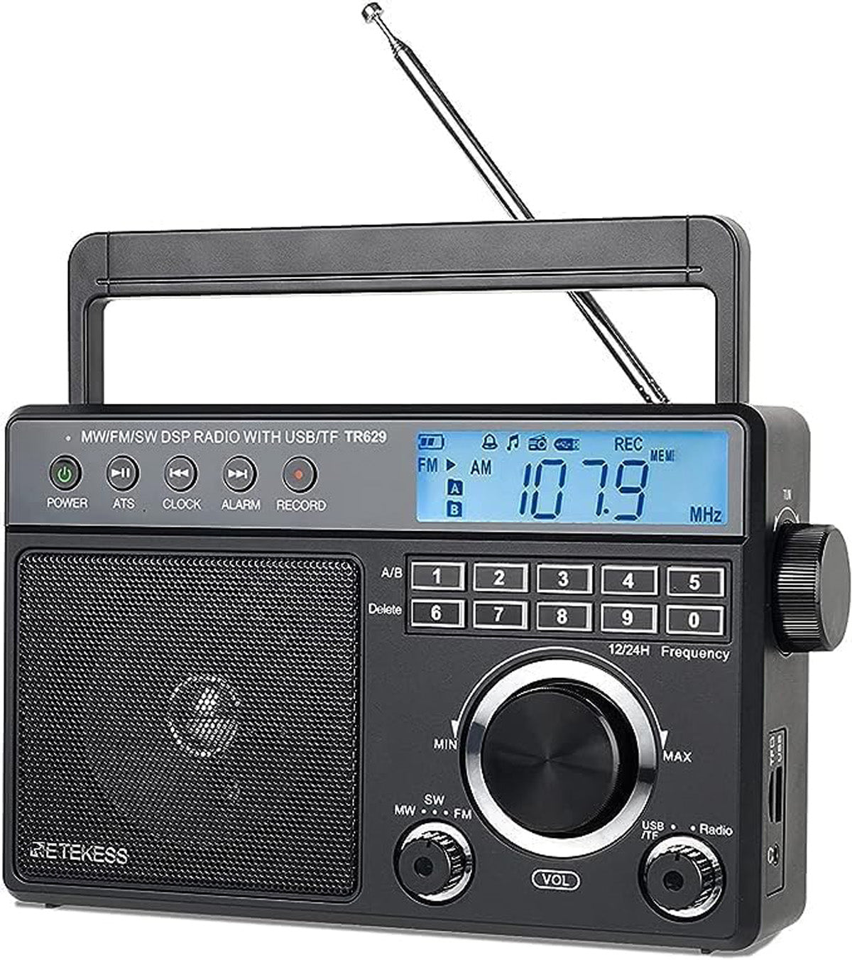 RETEKESS TR629 FM、AM、SWラジオ ポータブルラジオ バンドラジオラジオ 防災ラジオ 高齢者にラジオ