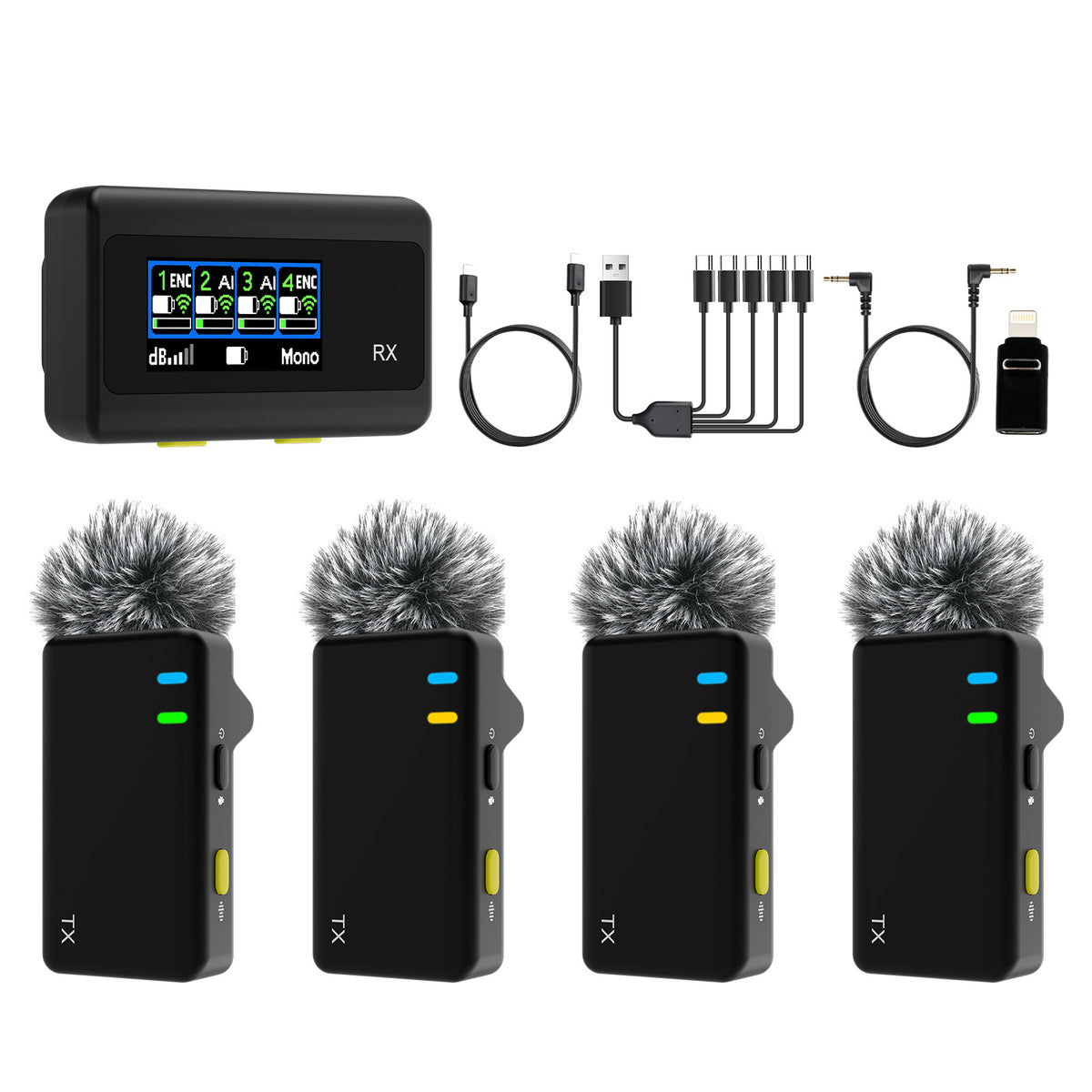 BMB デュアルワイヤレスマイク 充電器セット SVMic D4は、最大4台の送信機による同時録音を実現するプロ仕様の
