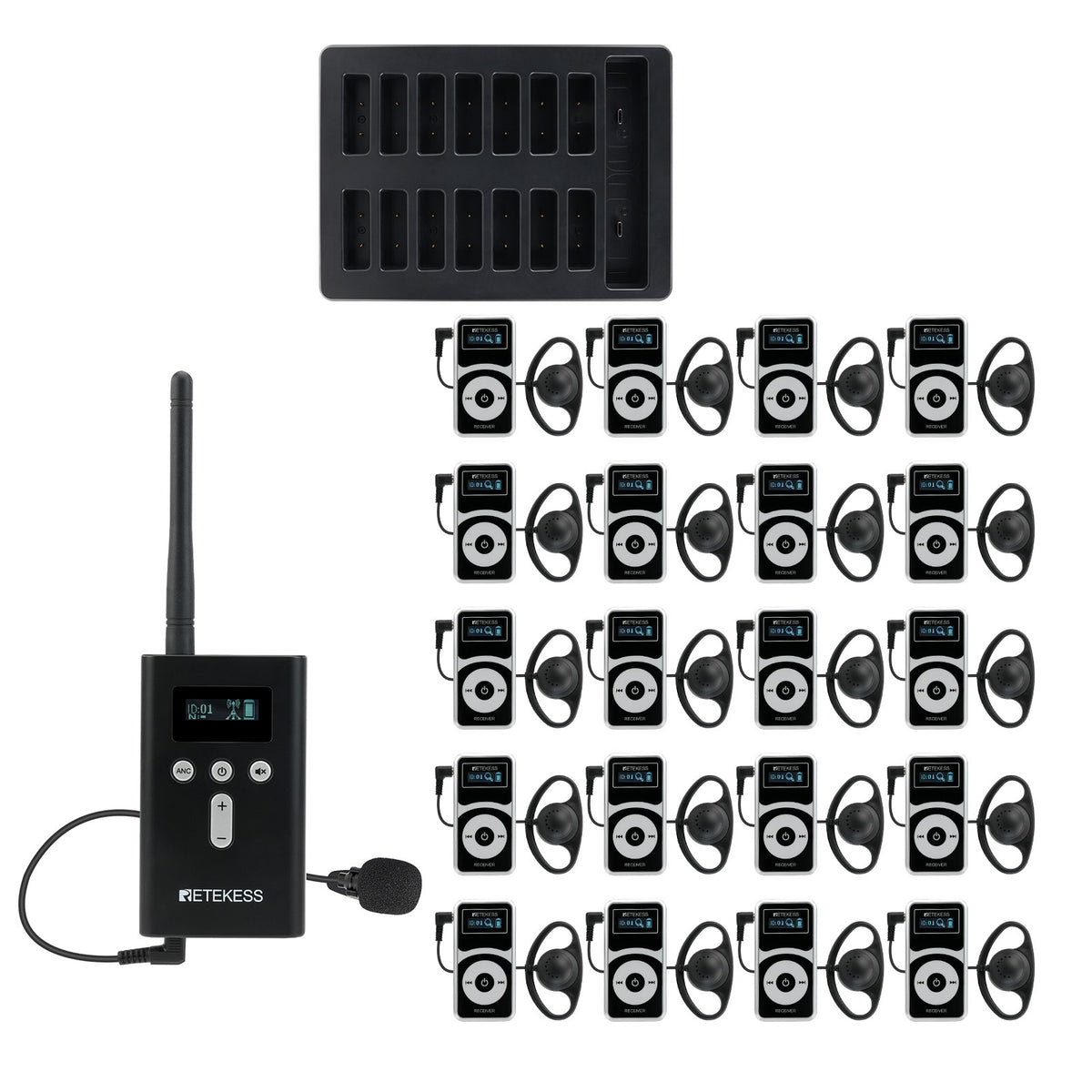 1-Retekess T130P/T131P 無線ガイドシステム 最新アップグレード