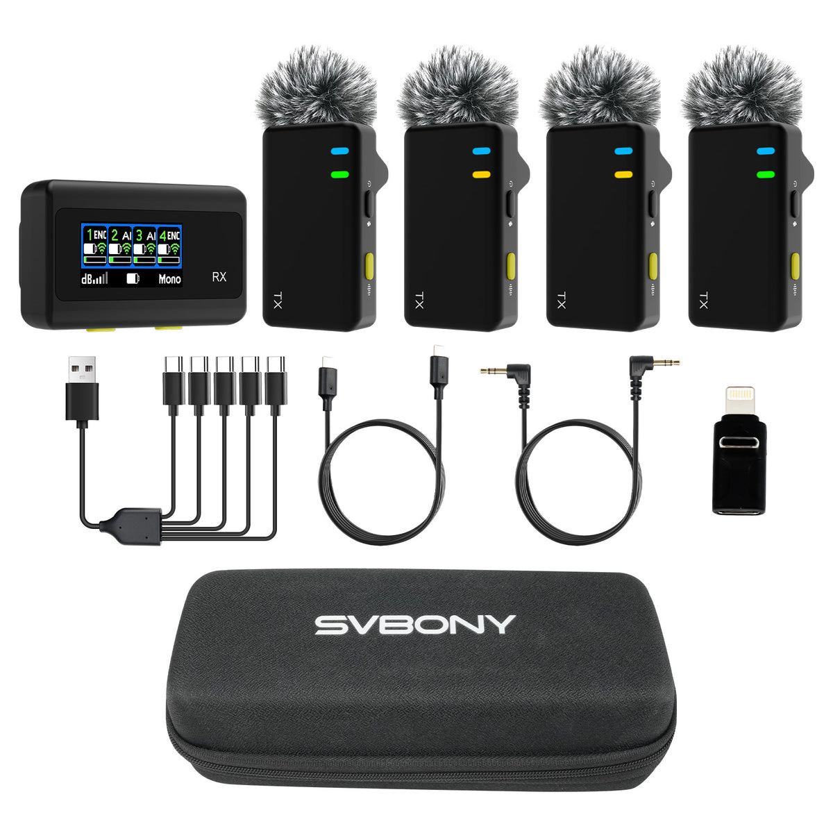SVMic D4は、最大4台の送信機による同時録音を実現するプロ仕様の