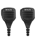 Retevis RS-112 防水スピーカーマイク IP54 汎用2ピンショルダー型スピーカーマイク（レテビス、 TYT、 バオフェン製トランシーバー用）