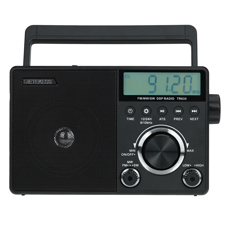 Retekess TR635 ラジオ ポータブル短波ラジオ AM / FM / SWラジオ  携帯デジタルラジオ ATS自動無線対応 2つの電源供給方式 高感度 大きなノブ  音量調整可能 12/24時間時計表示 高齢者に最適 贈り物