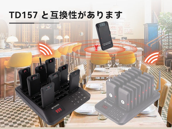 Retekess TD157A/P ワイヤレス呼び出しシステム 無線呼び出しベル  ードコート用呼び出しシステム  NOTE呼び出しベル