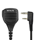 Retevis RS-112 防水スピーカーマイク IP54 汎用2ピンショルダー型スピーカーマイク（レテビス、 TYT、 バオフェン製トランシーバー用）