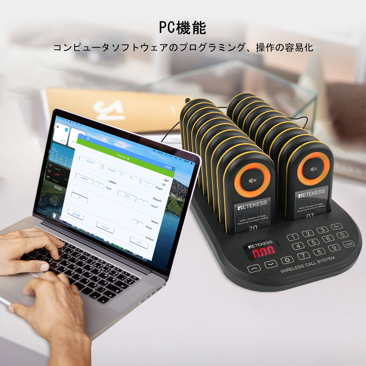 Retekess TD169 ワイヤレス呼び出しベル500米 音量調節可能、選択可能