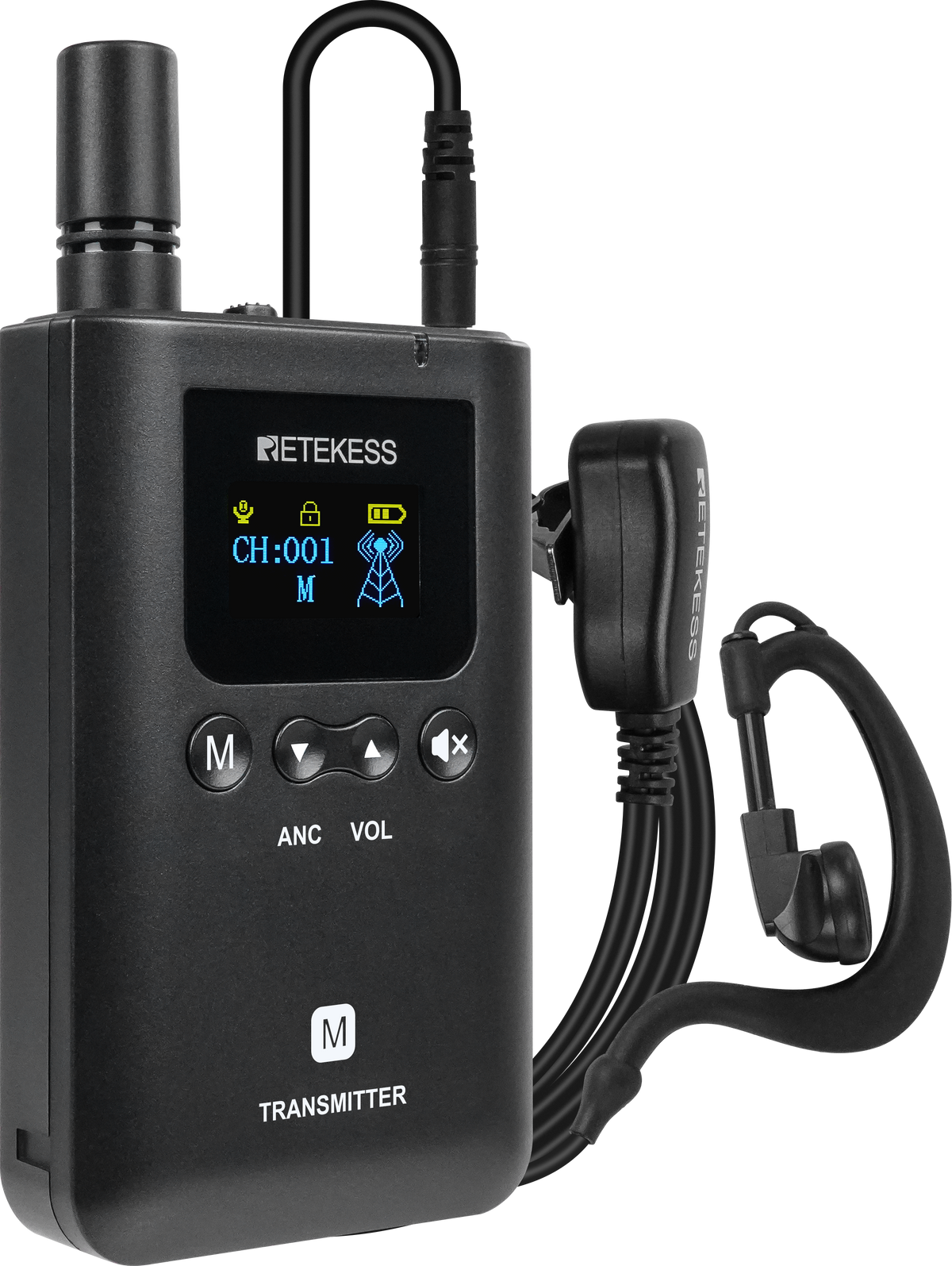 Retekess TT129 ワイヤレス全二重ガイドシステム 3人同時通話対応(機器