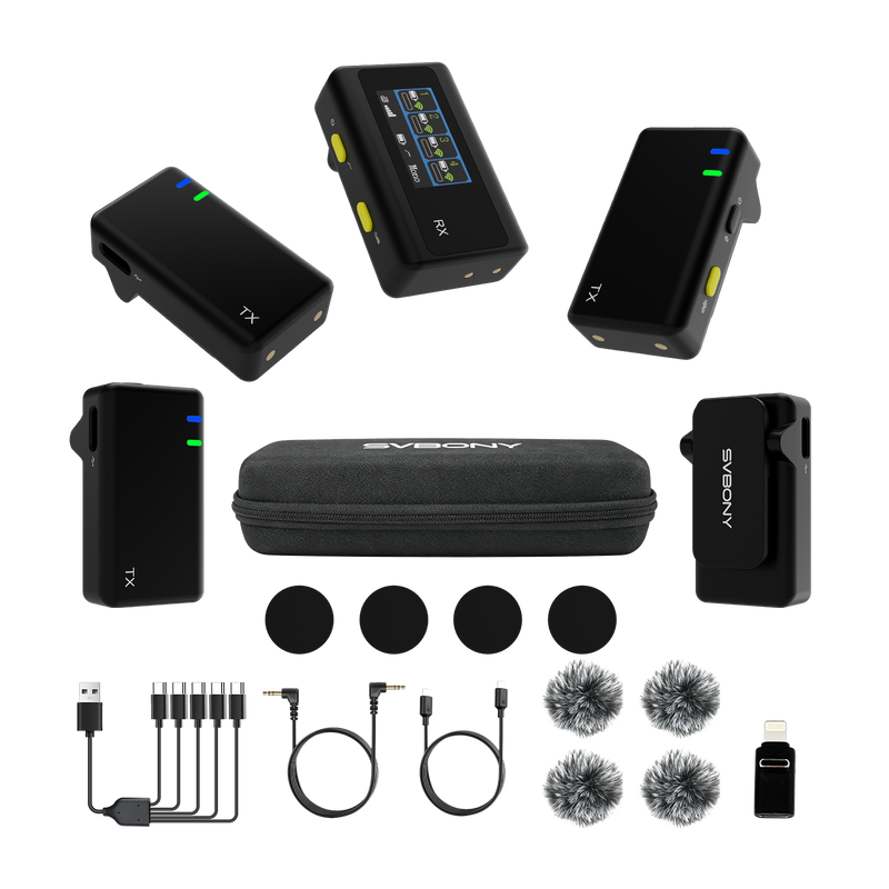 SVMic D4は、最大4台の送信機による同時録音を実現するプロ仕様の