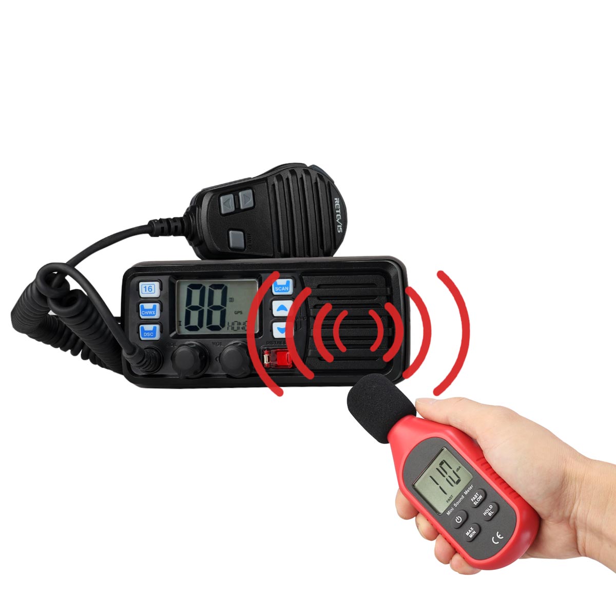 RETEVIS RM20 国際VHFトランシーバー 25W GPS NOAA IP67防水 振動排水
