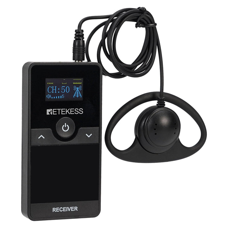 2-Retekess TT116 ツアーガイドシステム  取り外し可能な充電式バッテリー   UHFノイズリダクション  無線ガイドシステム   無線通信システム  送信機*1+受信機*1 工場見学  会社説明会  同時通訳  博物館  旅行