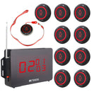 RetekessTD136 呼び出しベル と1TD019呼び出しボタンのセット 飲食店 業務用スタッフ呼び出しベル ワイヤレス呼び出しベル  送信機増設可 同時に3桁表示  店舗 飲食店 介護施設 スクリーン受信機