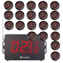 RetekessTD136 呼び出しベル と1TD019呼び出しボタンのセット 飲食店 業務用スタッフ呼び出しベル ワイヤレス呼び出しベル  送信機増設可 同時に3桁表示  店舗 飲食店 介護施設 スクリーン受信機