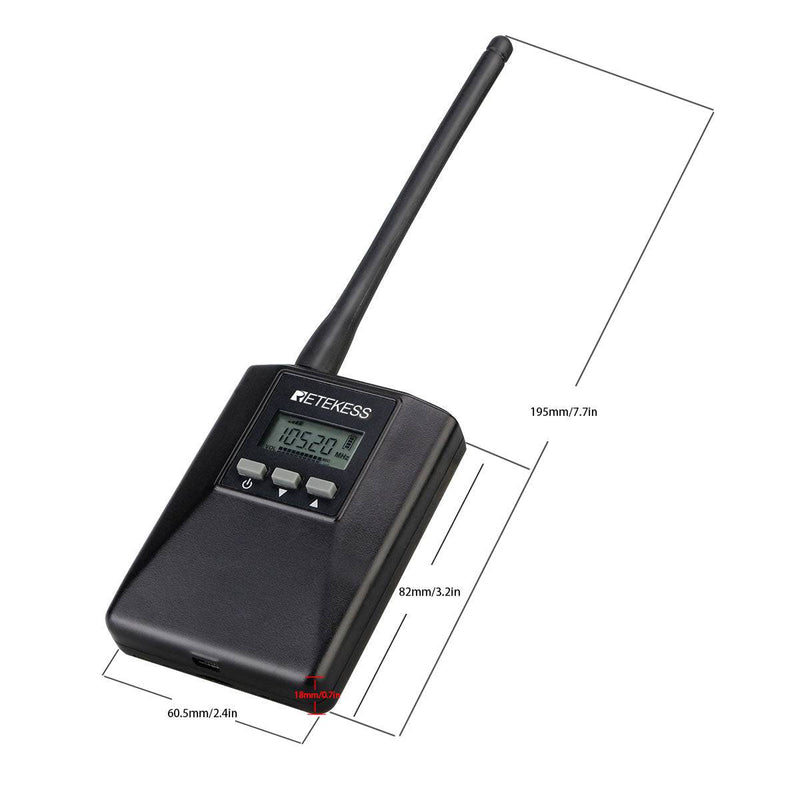 Retekess TR506ミニFM局ハンドヘルド 簡易無線局200mw/1000mAh IC保護付き商品紹介データ情報