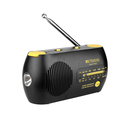 RetekessTR627 緊急ラジオ 防災ラジオ 手回し充電 AM / FM / WB NOAALED懐中電灯を備えた